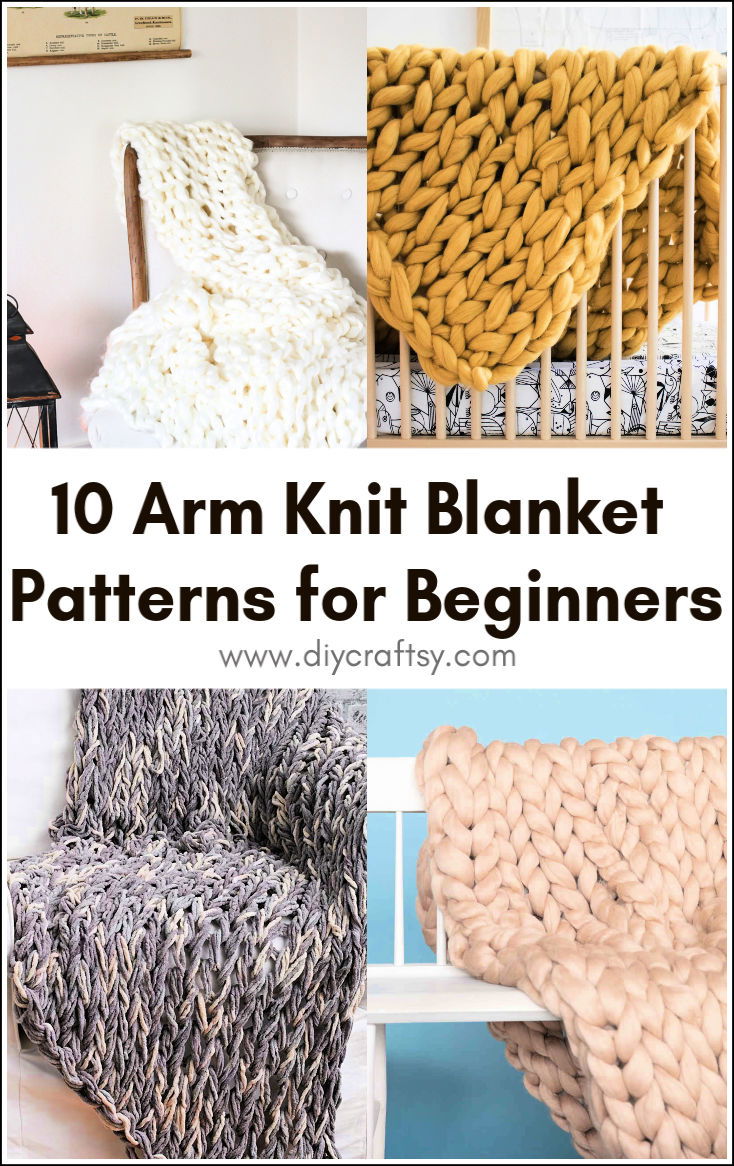 10 Arm Knit Blanket Patterns for Beginners DIY Crafts