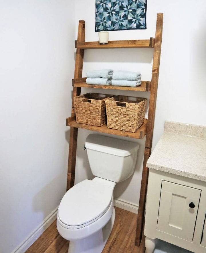 Bathroom Ladder Over the Toilet Storage