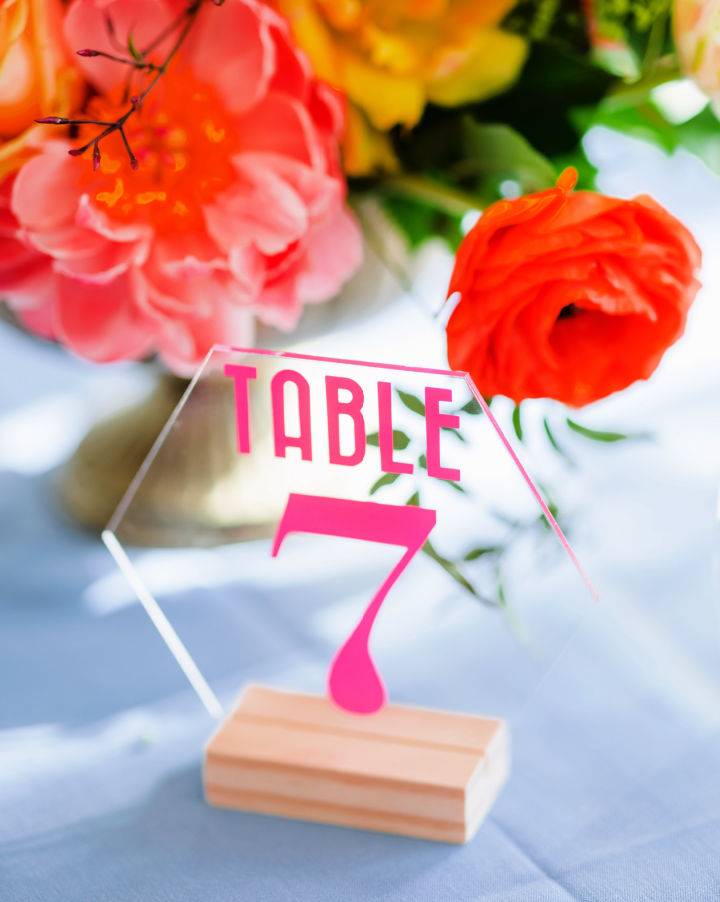 Colorful DIY Table Numbers With Cricut