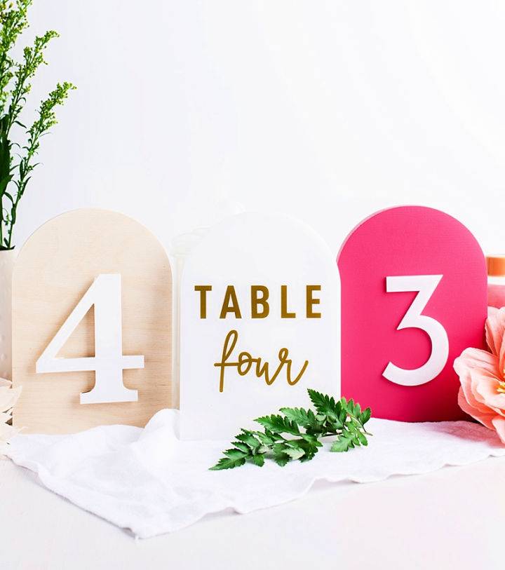 DIY Arch Table Numbers With Craftcuts