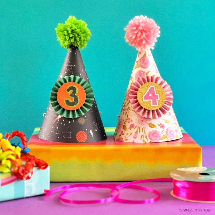 DIY Birthday Party Hat Using Scrapbook Paper