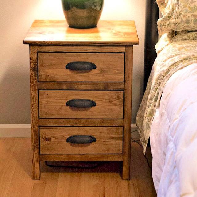 DIY Reclaimed Wood Look Bedside Table