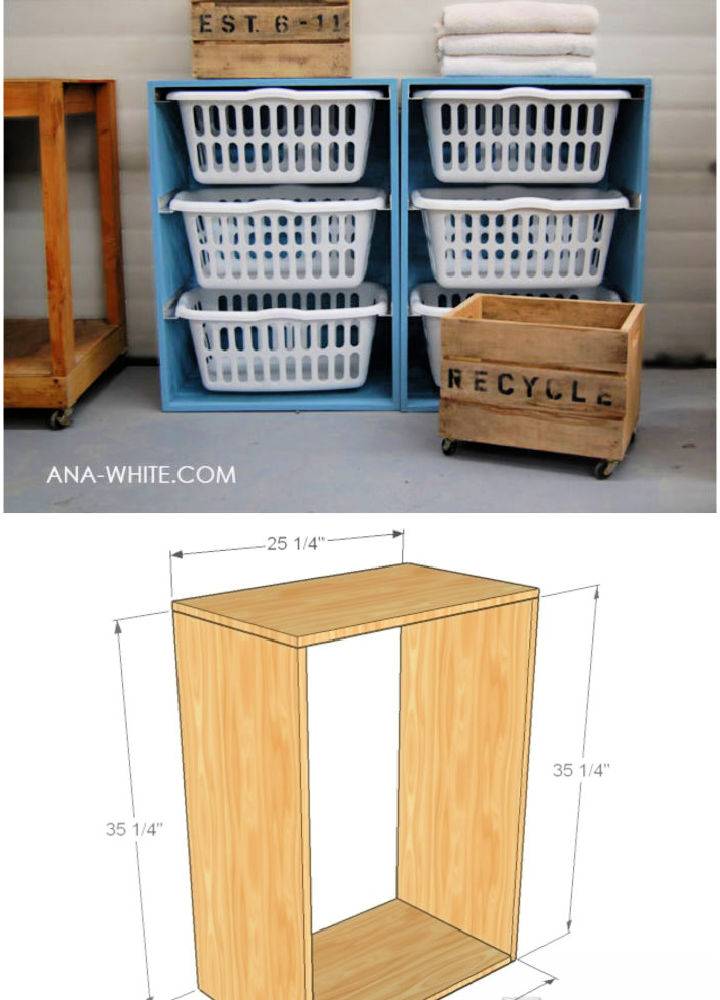 DIY Wooden Laundry Basket Dresser