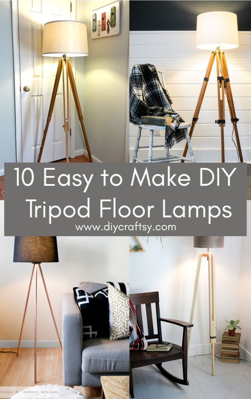 10 Easy to Make DIY Tripod Floor Lamps ⋆ DIY Crafts