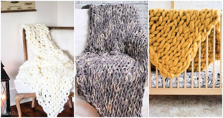 Easy Chunky Hand-Knitted Blanket in One Hour : 9 Steps (with Pictures) -  Instructables
