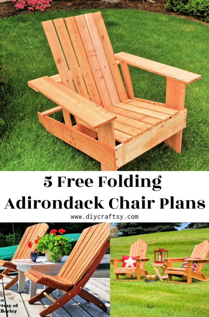 5 Free Folding Adirondack Chair Plans ⋆ DIY Crafts