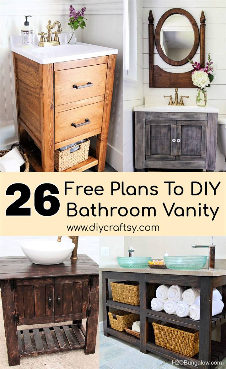 26 Free Plans To Build A Diy Bathroom Vanity From Scratch Crafts - How To Build Bathroom Vanity Base