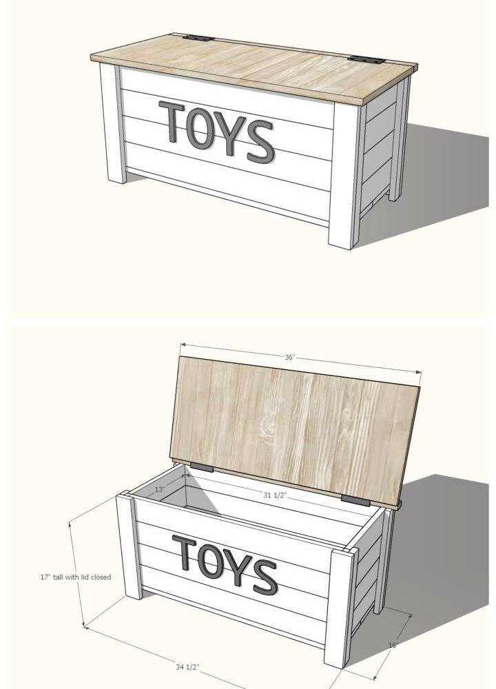 Homemade Farmhouse Style Toy Box