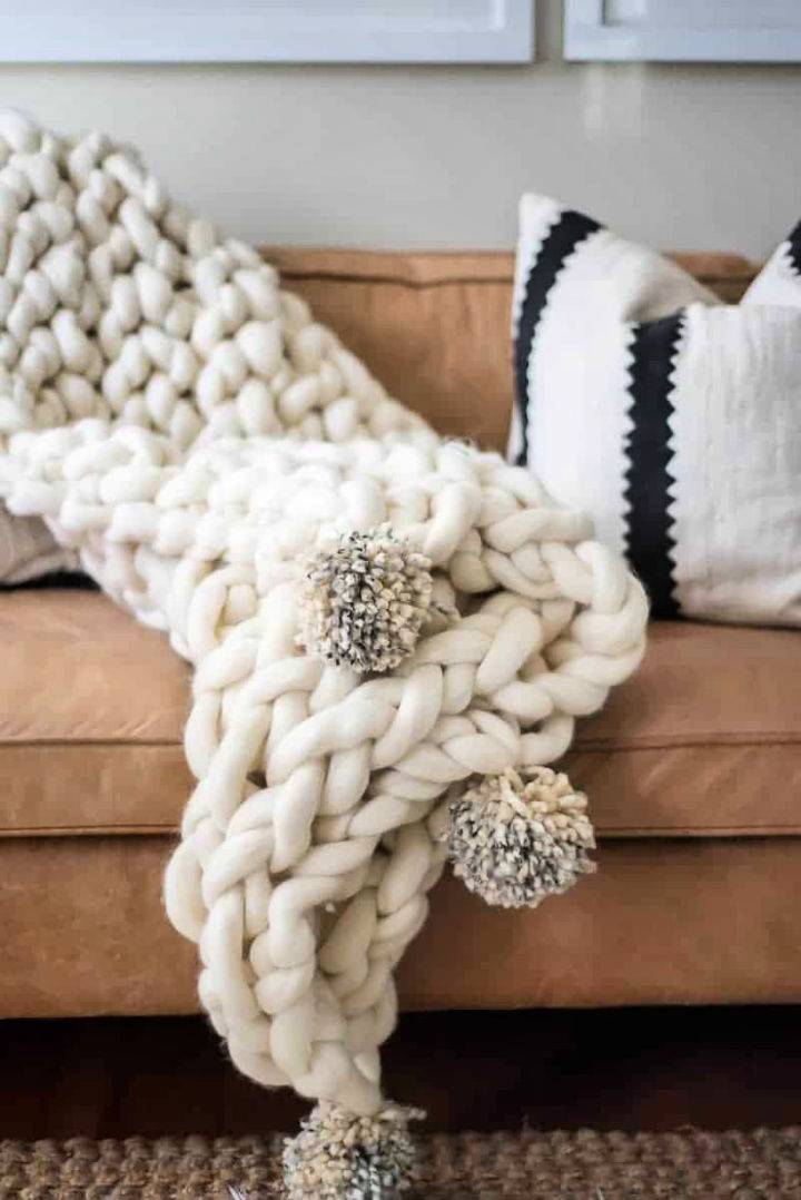 Simple Arm Knit Blanket Pattern