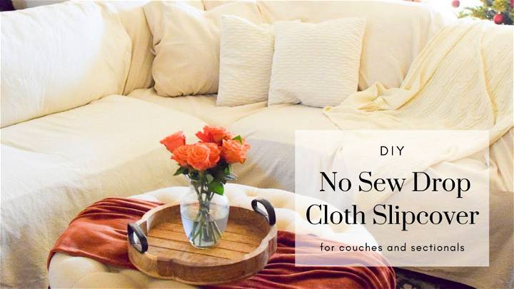 DIY Drop Cloth Slipcover for Couch
