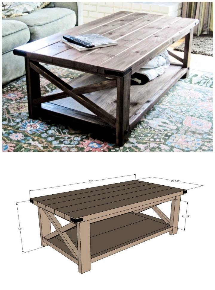 13 Free Coffee Table Plans Featured On, Rustic X Coffee Table Diy