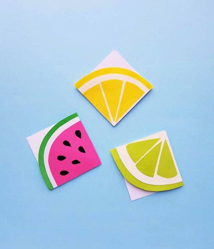 DIY Fruit Origami Corner Bookmark