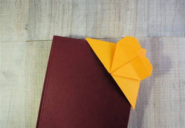 Easy to Make Origami Heart Corner Bookmark