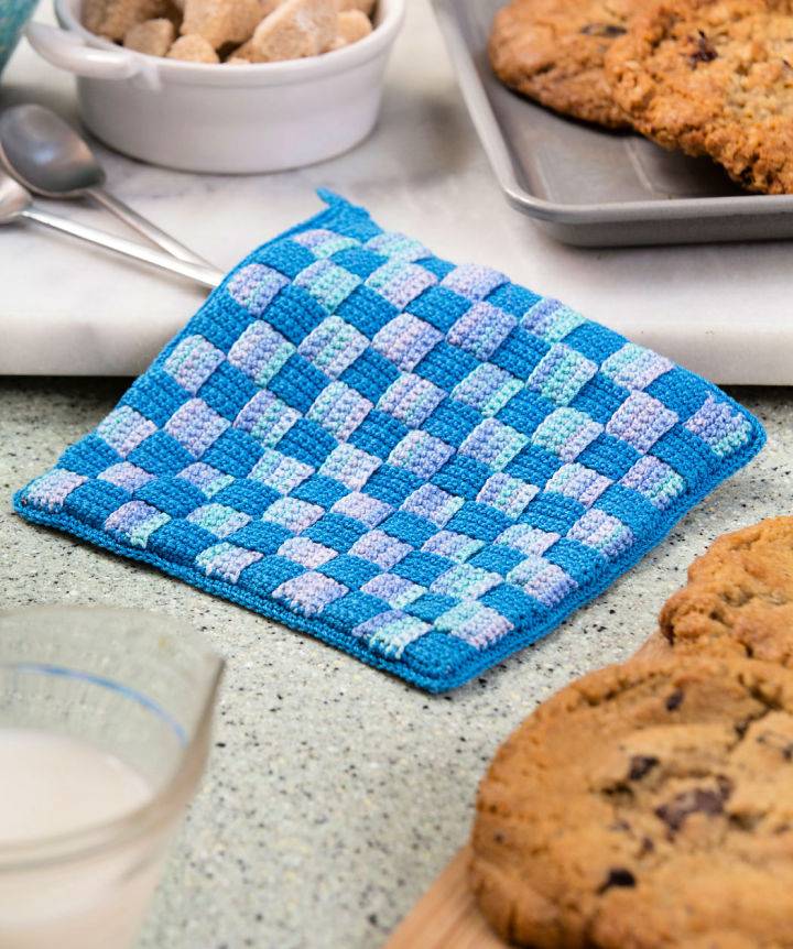 How to Crochet Checkered Hot Pad Free Pattern
