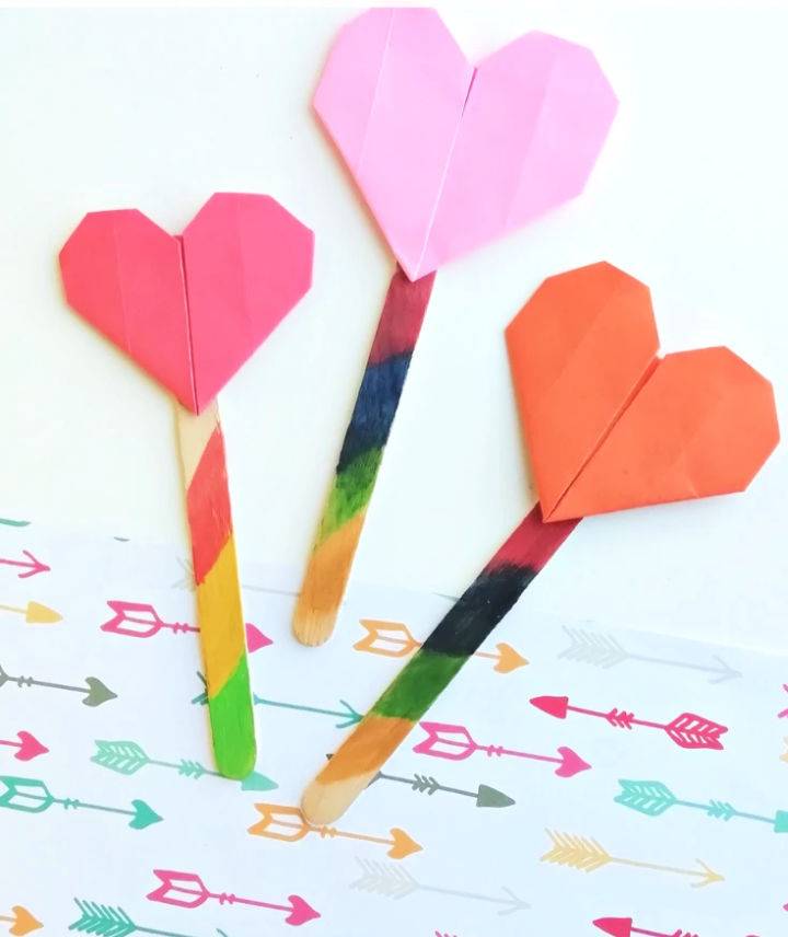 Origami Heart Bookmark for Kids