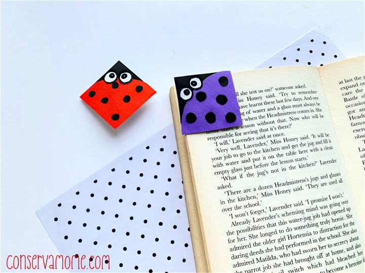 Origami Ladybug Corner Bookmark