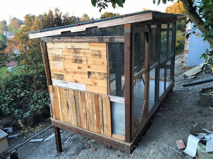 Pallet and Recycled Wood Chicken Coop