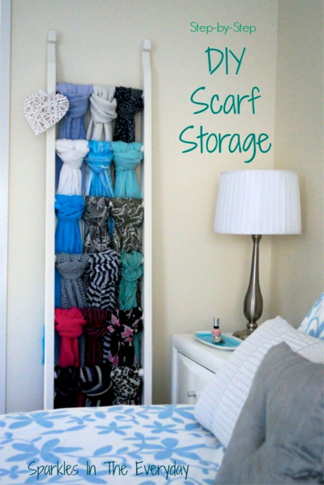 Hijab storage  Scarf storage, Storage solutions, Scarf organization