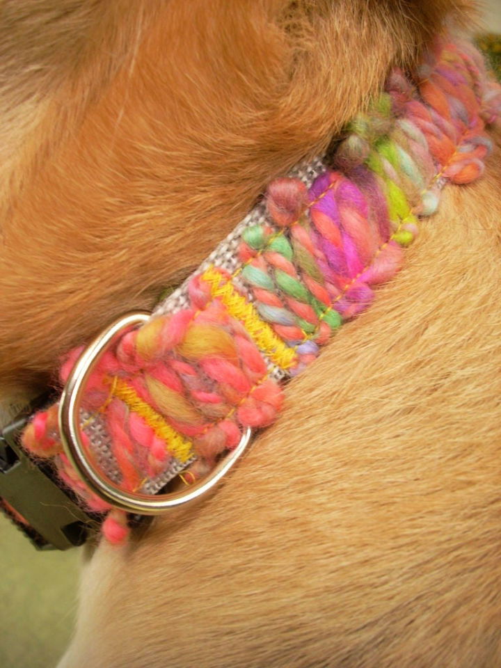 Yarn Appliqued Dog Collar