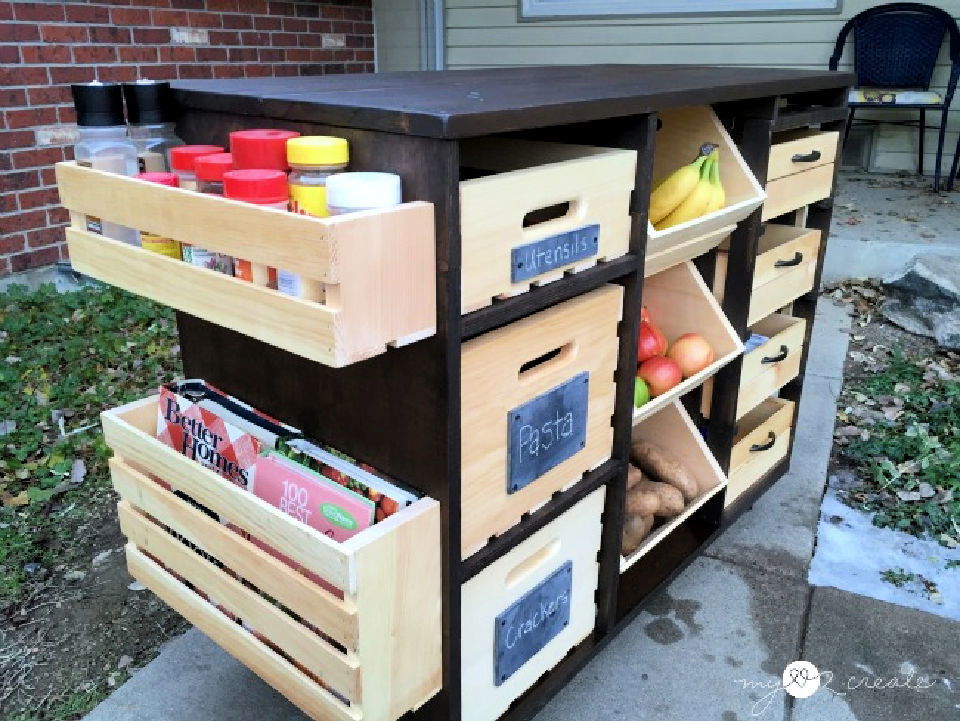 Kitchen Island with Pantry Storage