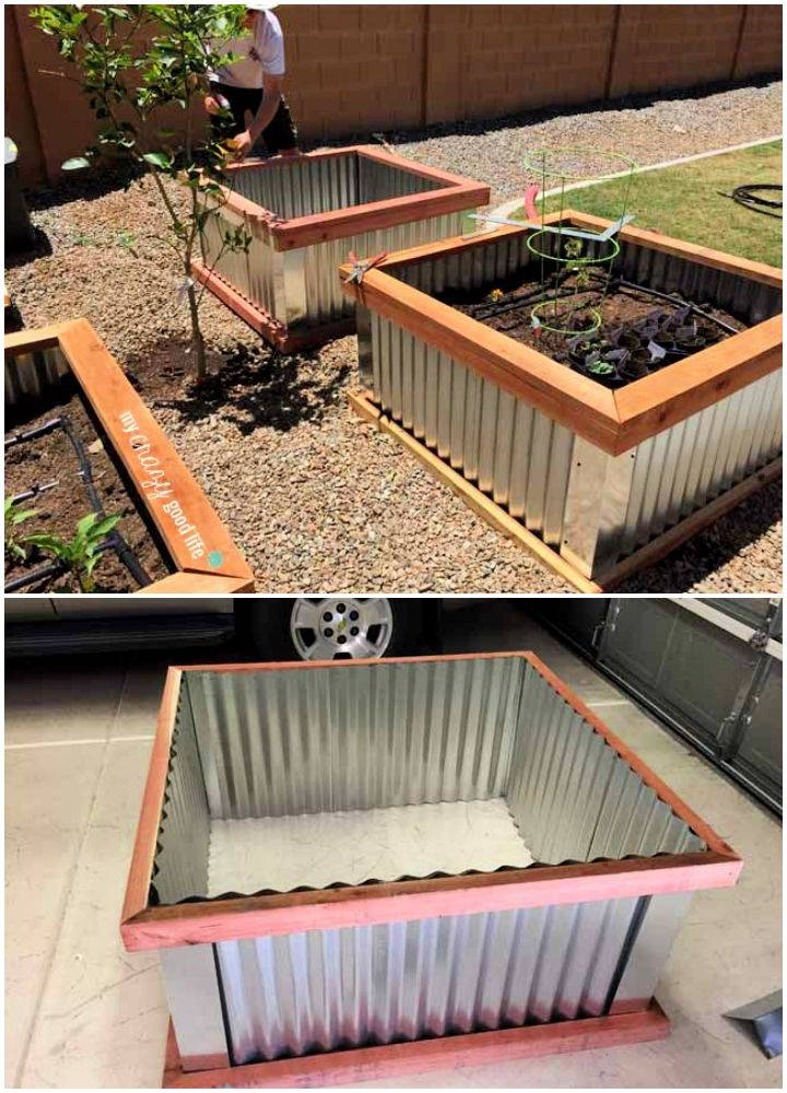 Raised Garden Beds with Corrugated Metal