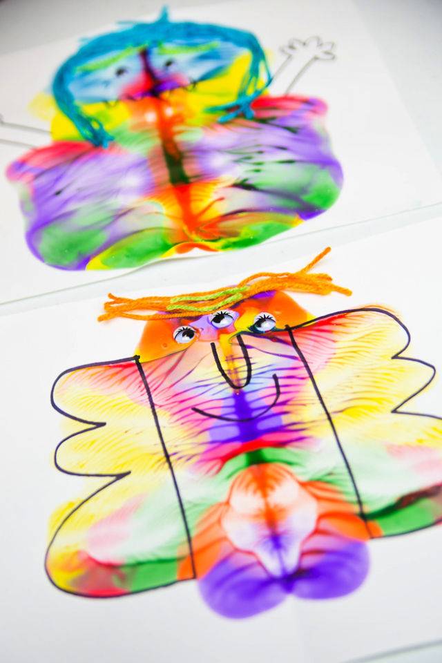 Colorful No Mess Blot Painting Craft for Kids