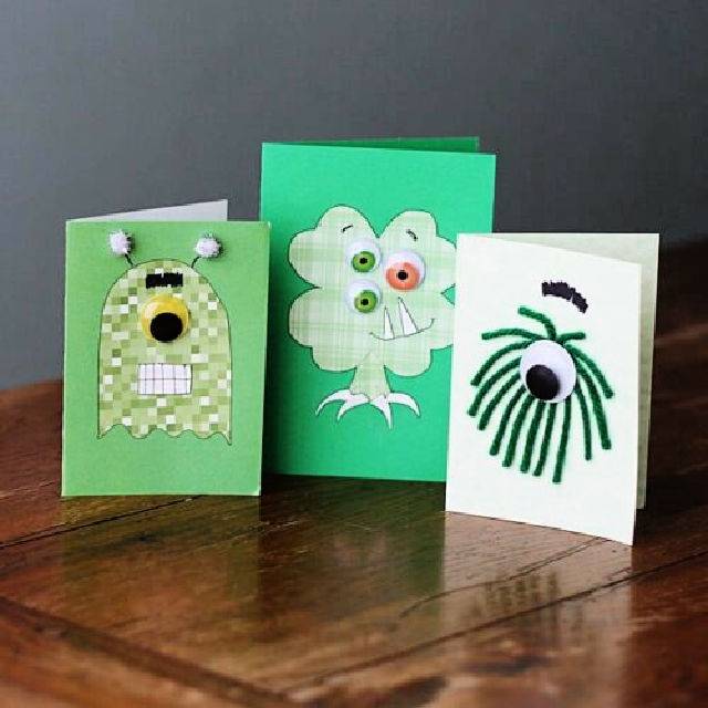 DIY Monster Cards for St. Patrick’s Day