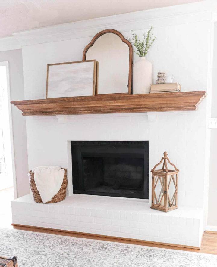 DIY White Brick Fireplace with Lime Slurry