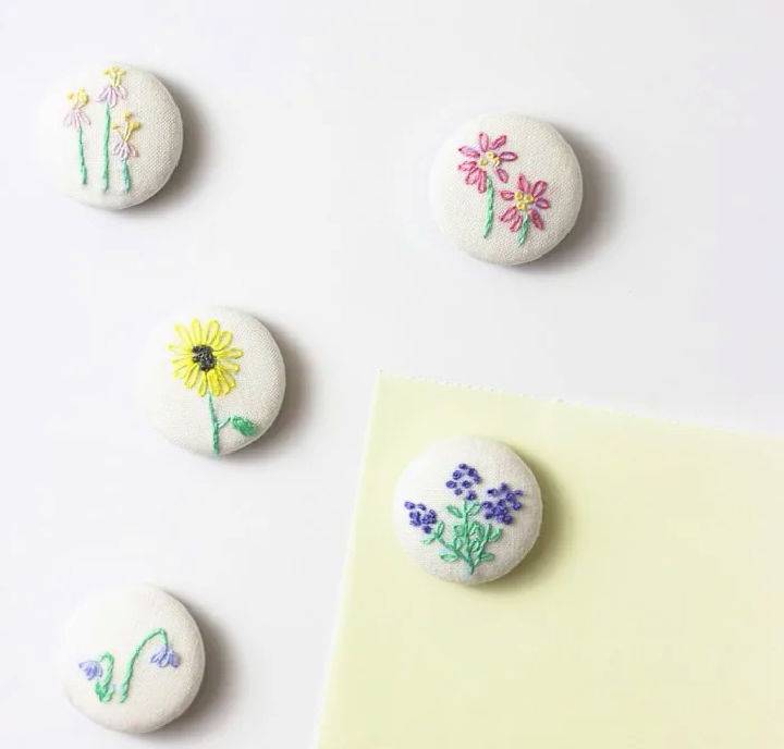 Magnets With Flower Embroidery Pattern