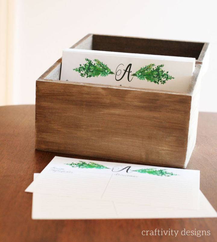 Personalized Recipe Box With Recipe Cards