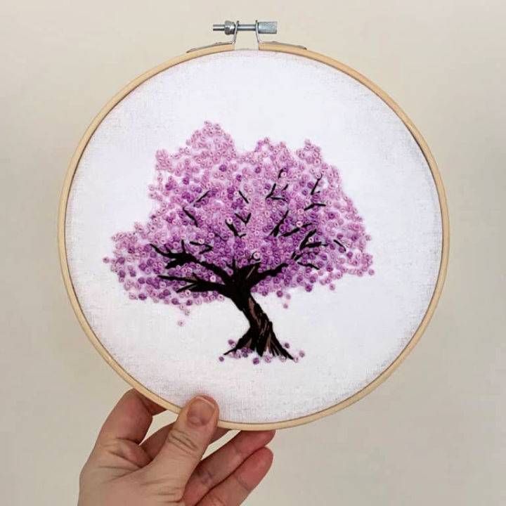 Sakura Tree Embroidery Decoration
