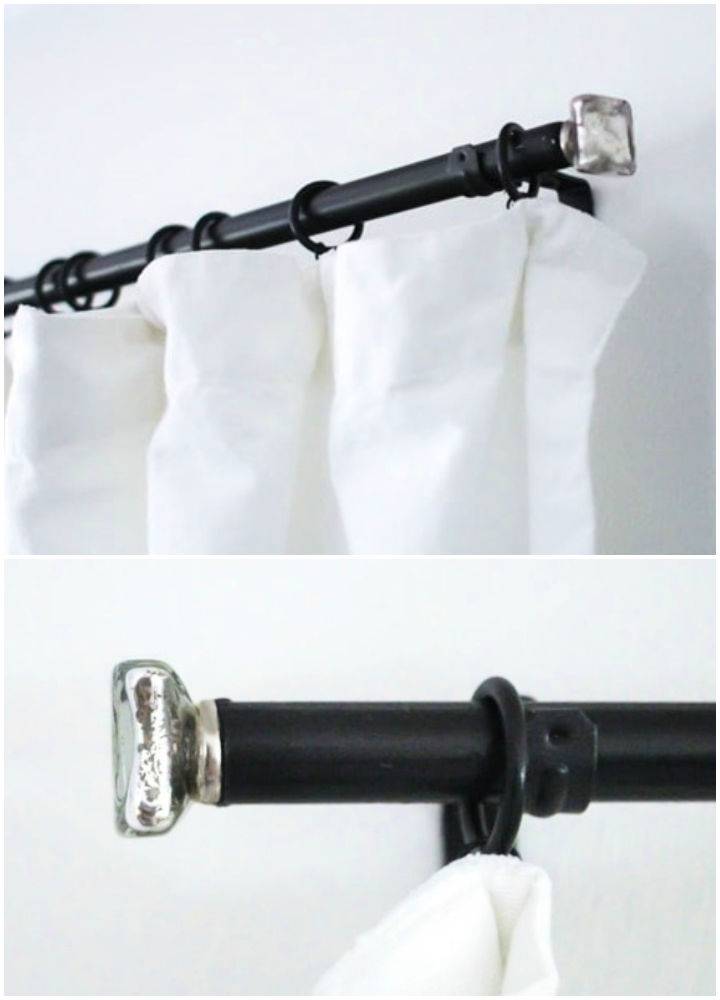 Cheap Curtain Rods With DIY Finials