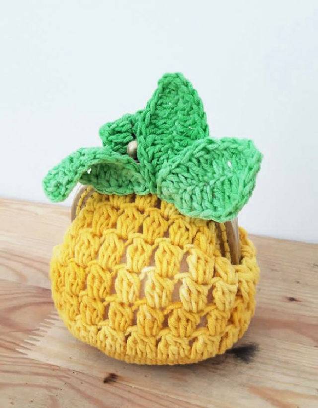 Crochet Pineapple Coin Purse Free Pattern