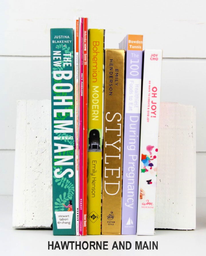 DIY Cement Bookends