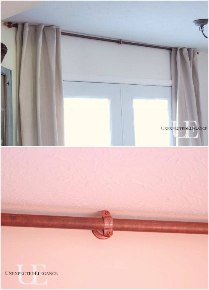 DIY Copper Curtain Rod For My French Doors