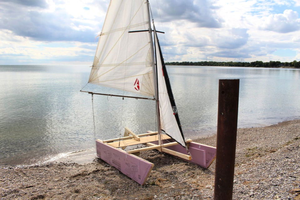 Cheap DIY Styrofoam Catamaran