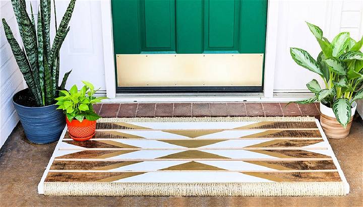 DIY Tribal Wooden Doormat