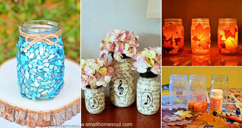 DIY Ways to Decoupage Mason Jars using Mod Podge