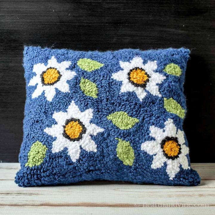 Punch Needle Rug Hooking Pillow