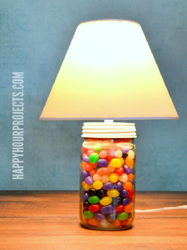 2 Minute Mason Jar Jellybean Lamp