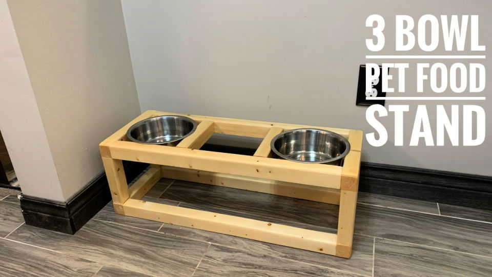 DIY Mid Century Dog Bowl Stand - Sarah Hearts