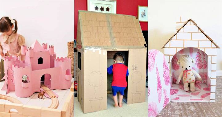 60 Unique Cardboard House Ideas for kids pets and dolls