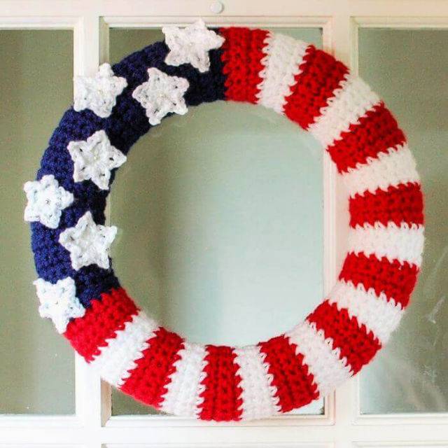 American Flag Wreath Crochet Pattern
