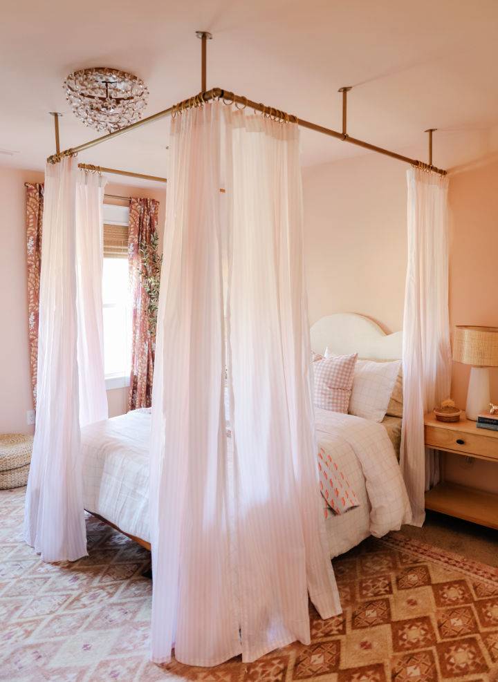 Easy DIY Bed Canopy Using Curtain