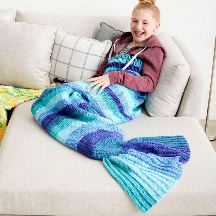 Bernat Crochet Mermaid Tail Blanket