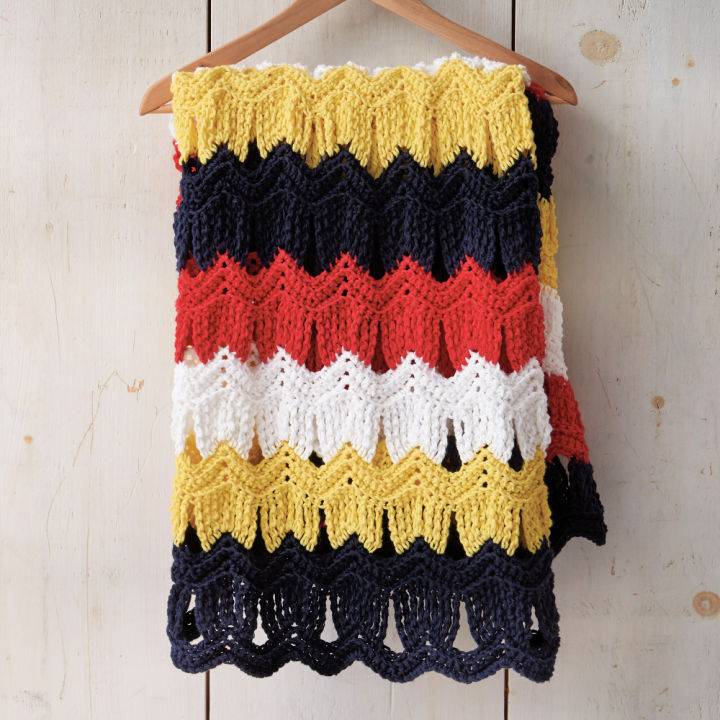 Bernat Seashells By The Seashore Crochet Blanket