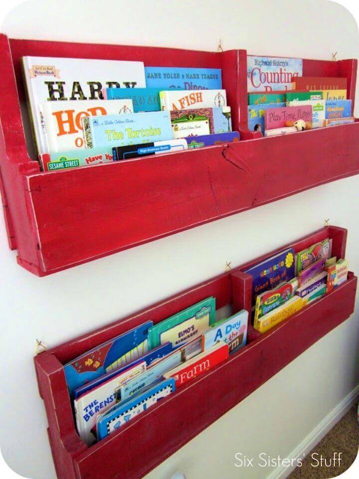 Build Your Own Pallet Bookshelves