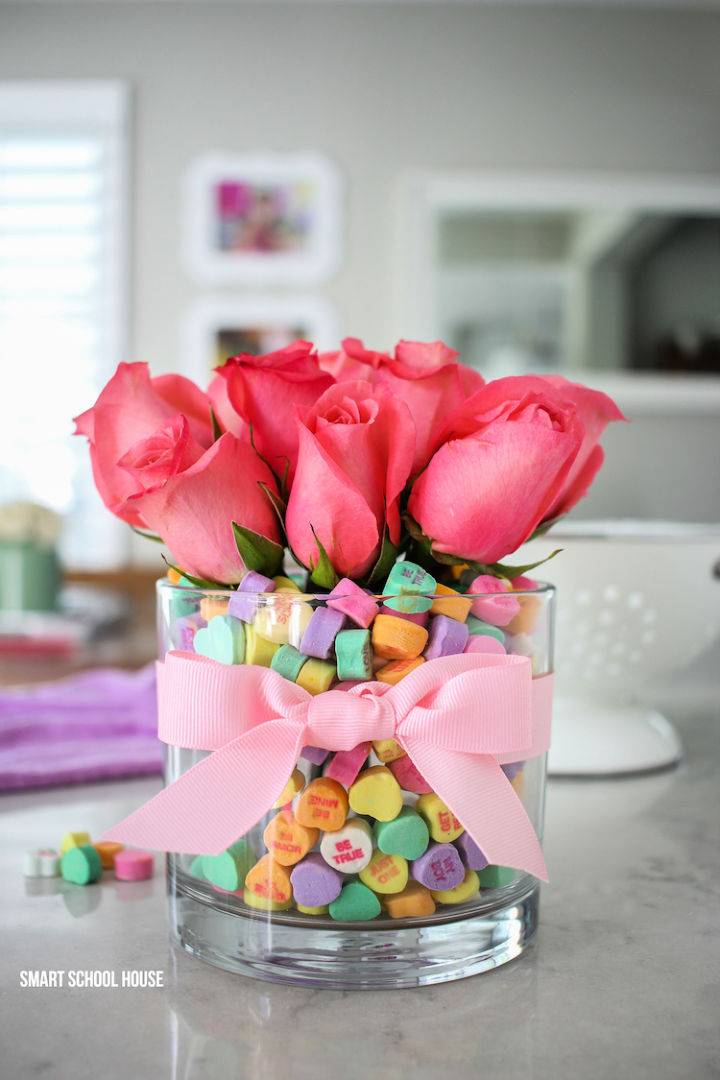 DIY Candy Heart Valentine Bouquet