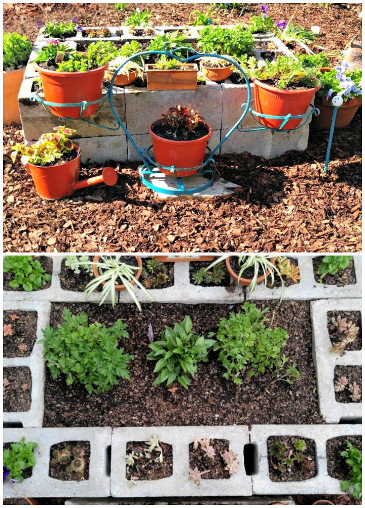 Cement Blocks Raised Garden Bed Design