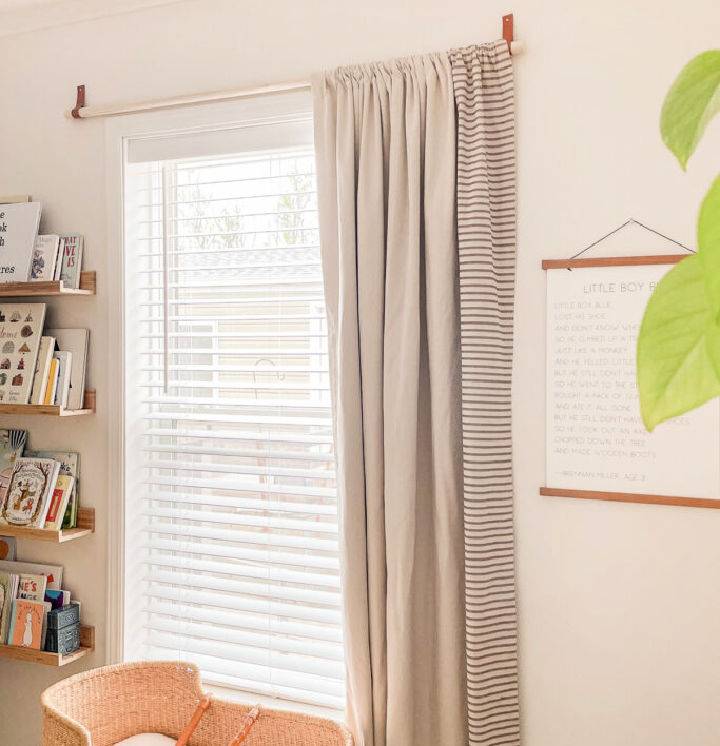 Cheap DIY Wooden Curtain Rod for $10